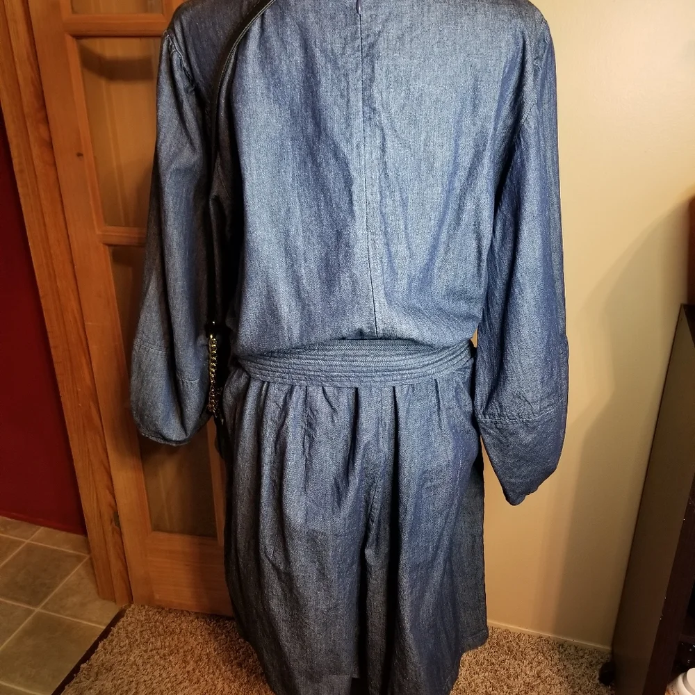 (((SOLD)))loquii Romper Plus Size 20 Denim Shorts Wrap NWT - Picture 2 of 5